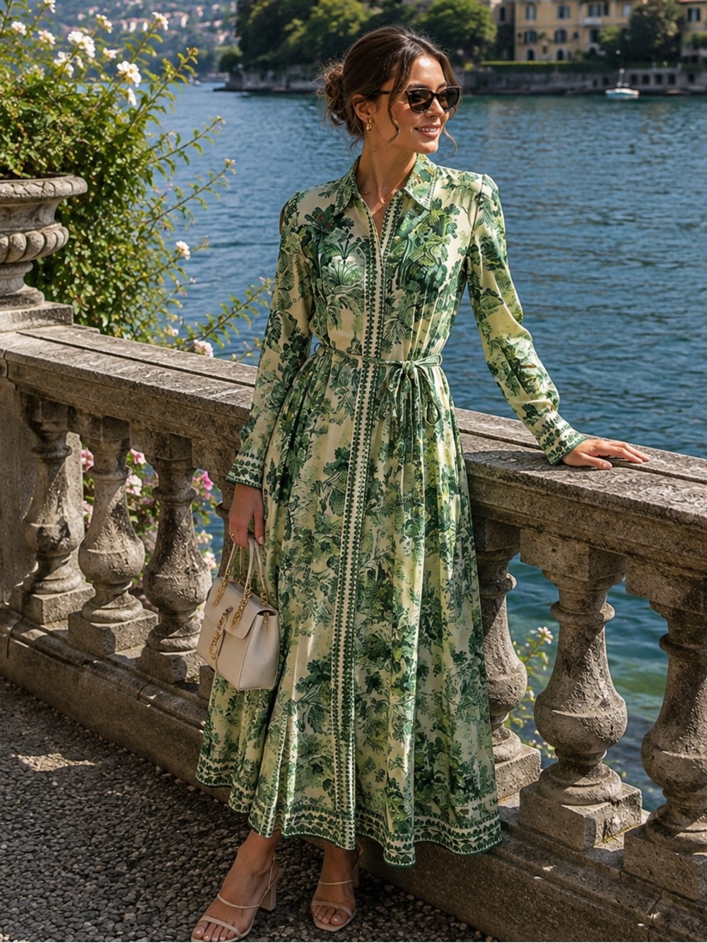 Alemais Green Botanical Print Maxi Dress